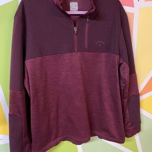 Callaway Golf Adult Mens L Maroon 1/4 Zip Pullover Sweatshirt Long Sleeve ⛳️